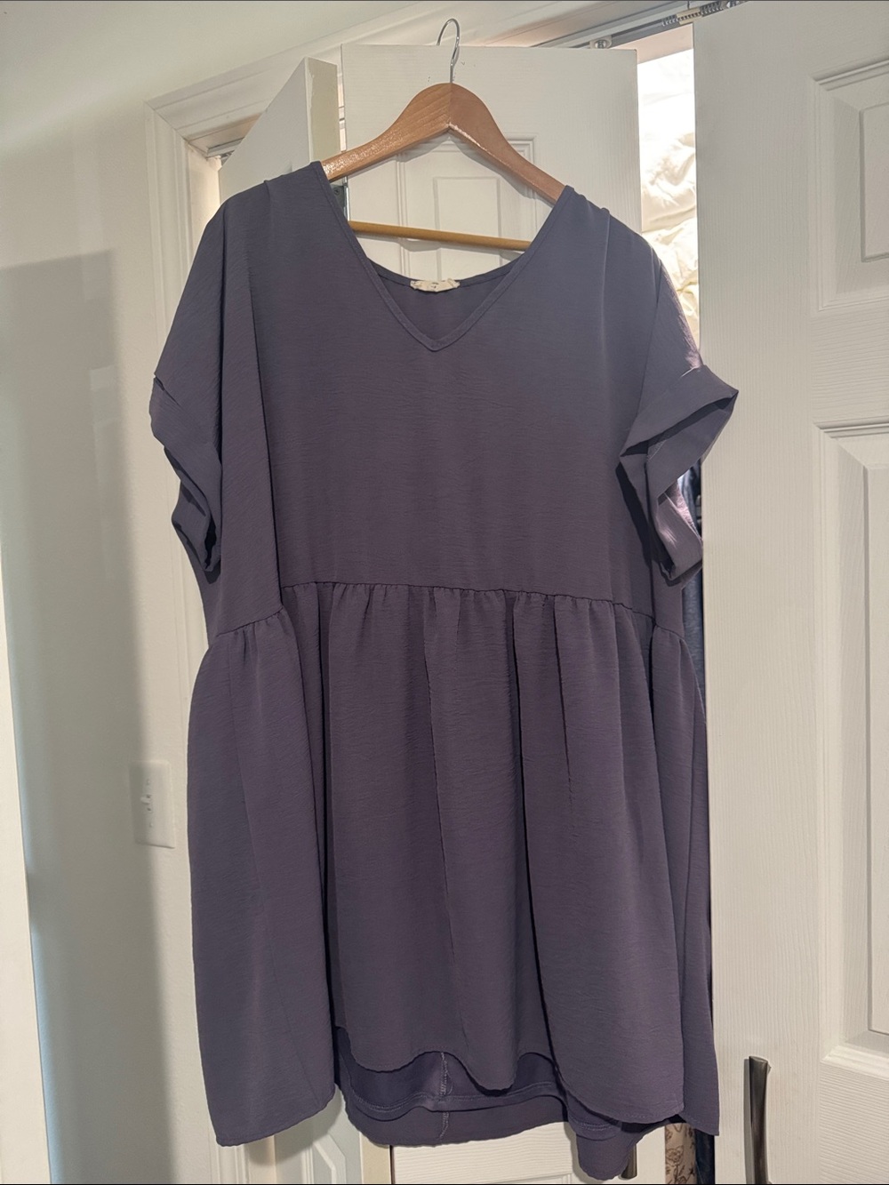 entro Dusty Purple V-Neck Mini Dress